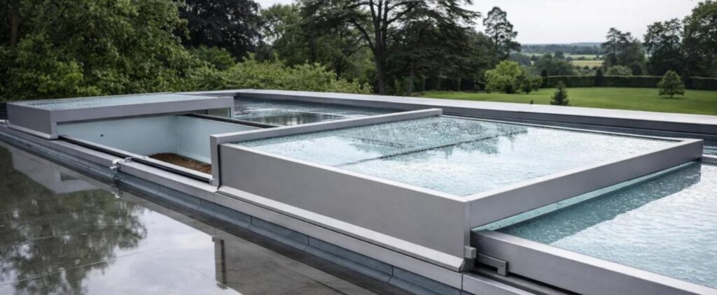 Vantage GlaCEO Retractable Glass Roof Open